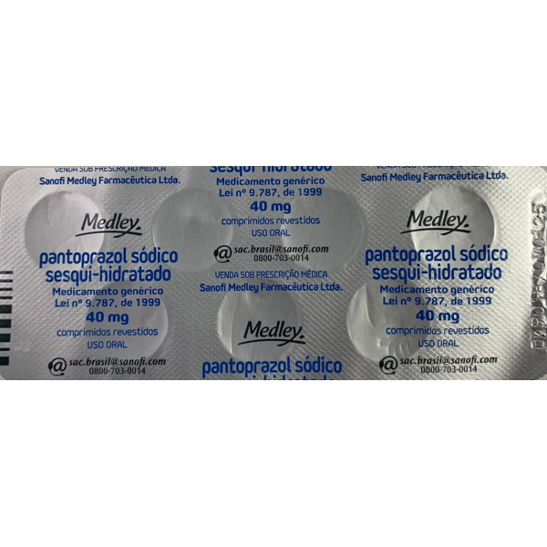 Pantoprazol sódico sesqui-hidratado 40mg 7 comprimidos